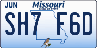 MO license plate SH7F6D