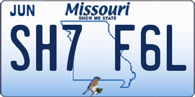 MO license plate SH7F6L
