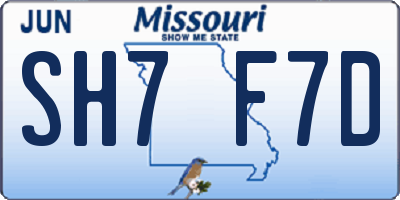 MO license plate SH7F7D