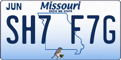 MO license plate SH7F7G