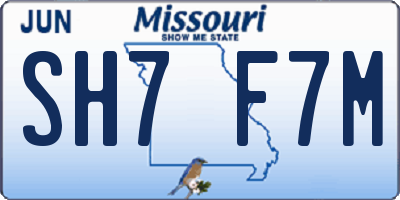 MO license plate SH7F7M