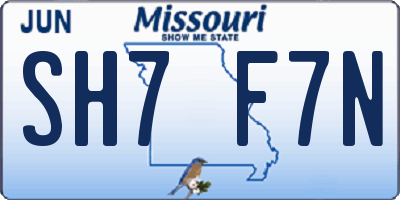 MO license plate SH7F7N