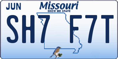 MO license plate SH7F7T
