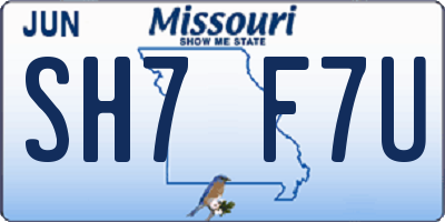 MO license plate SH7F7U