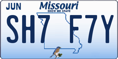 MO license plate SH7F7Y