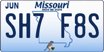 MO license plate SH7F8S