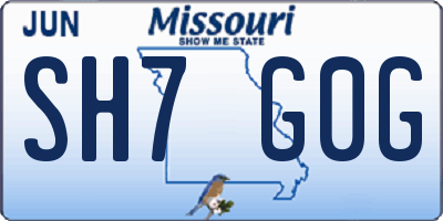 MO license plate SH7G0G