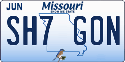 MO license plate SH7G0N