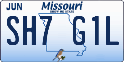 MO license plate SH7G1L