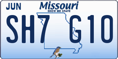 MO license plate SH7G1O