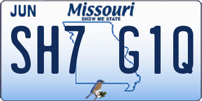 MO license plate SH7G1Q