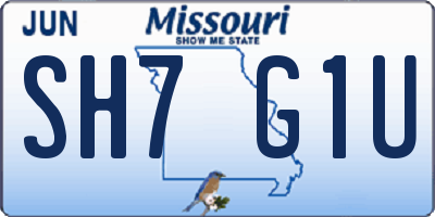 MO license plate SH7G1U
