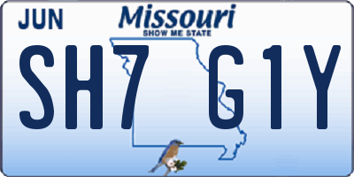 MO license plate SH7G1Y