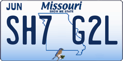 MO license plate SH7G2L