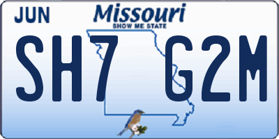 MO license plate SH7G2M
