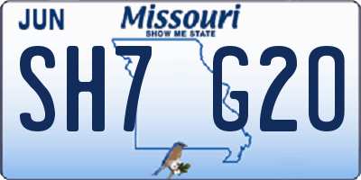MO license plate SH7G2O