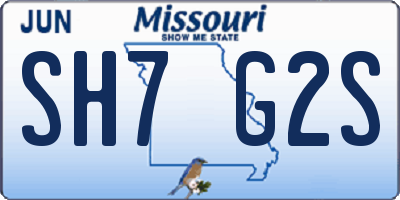 MO license plate SH7G2S