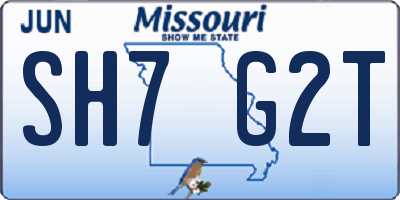MO license plate SH7G2T