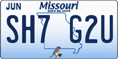 MO license plate SH7G2U