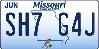 MO license plate SH7G4J