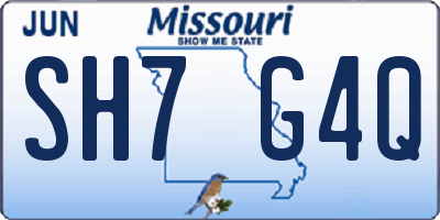 MO license plate SH7G4Q