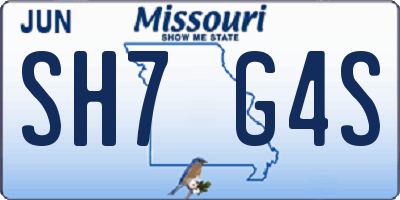 MO license plate SH7G4S