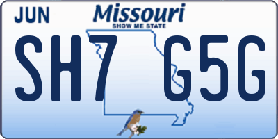 MO license plate SH7G5G