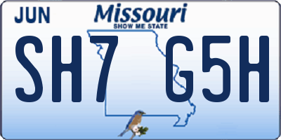 MO license plate SH7G5H