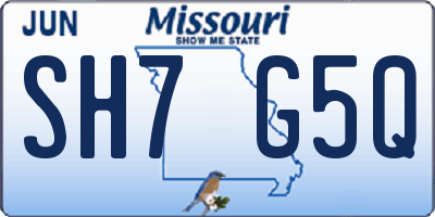 MO license plate SH7G5Q