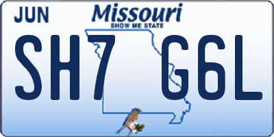 MO license plate SH7G6L