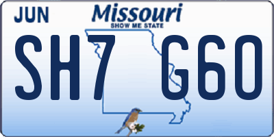 MO license plate SH7G6O