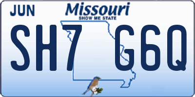 MO license plate SH7G6Q