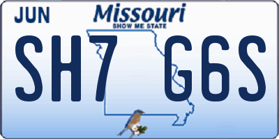MO license plate SH7G6S