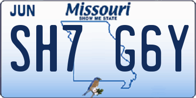 MO license plate SH7G6Y
