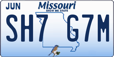 MO license plate SH7G7M