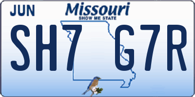MO license plate SH7G7R