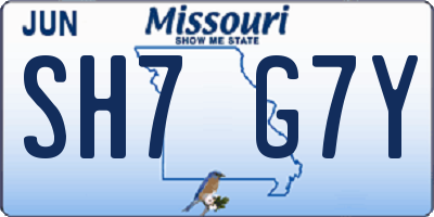 MO license plate SH7G7Y