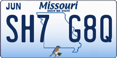 MO license plate SH7G8Q