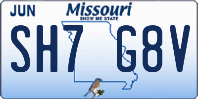 MO license plate SH7G8V