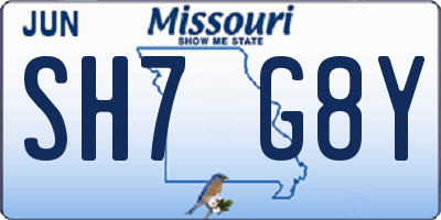MO license plate SH7G8Y