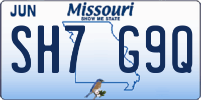 MO license plate SH7G9Q
