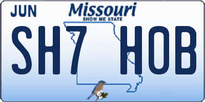 MO license plate SH7H0B