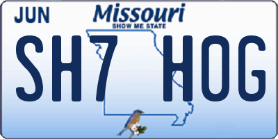 MO license plate SH7H0G