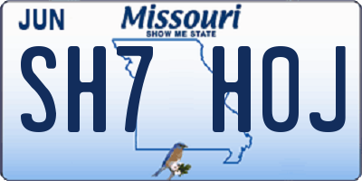 MO license plate SH7H0J