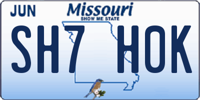 MO license plate SH7H0K