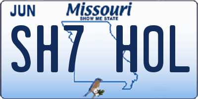 MO license plate SH7H0L