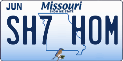 MO license plate SH7H0M