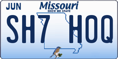 MO license plate SH7H0Q