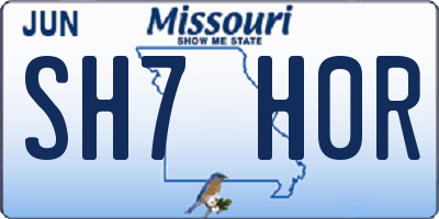 MO license plate SH7H0R