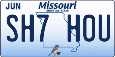 MO license plate SH7H0U